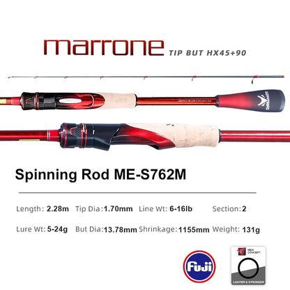 PURELURE MARRONE Spinning Rod and Casting Rod Combo High Carbon Universal Long Throwing Fishing Rod FUJI Ring Fast