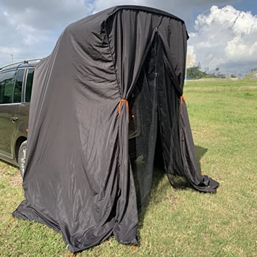 SUV Tailgate Shelter Tent Privacy Shelter Waterproof Black Portable Changing Room for Biking Toilet Shower Sleeping Beach Swimm