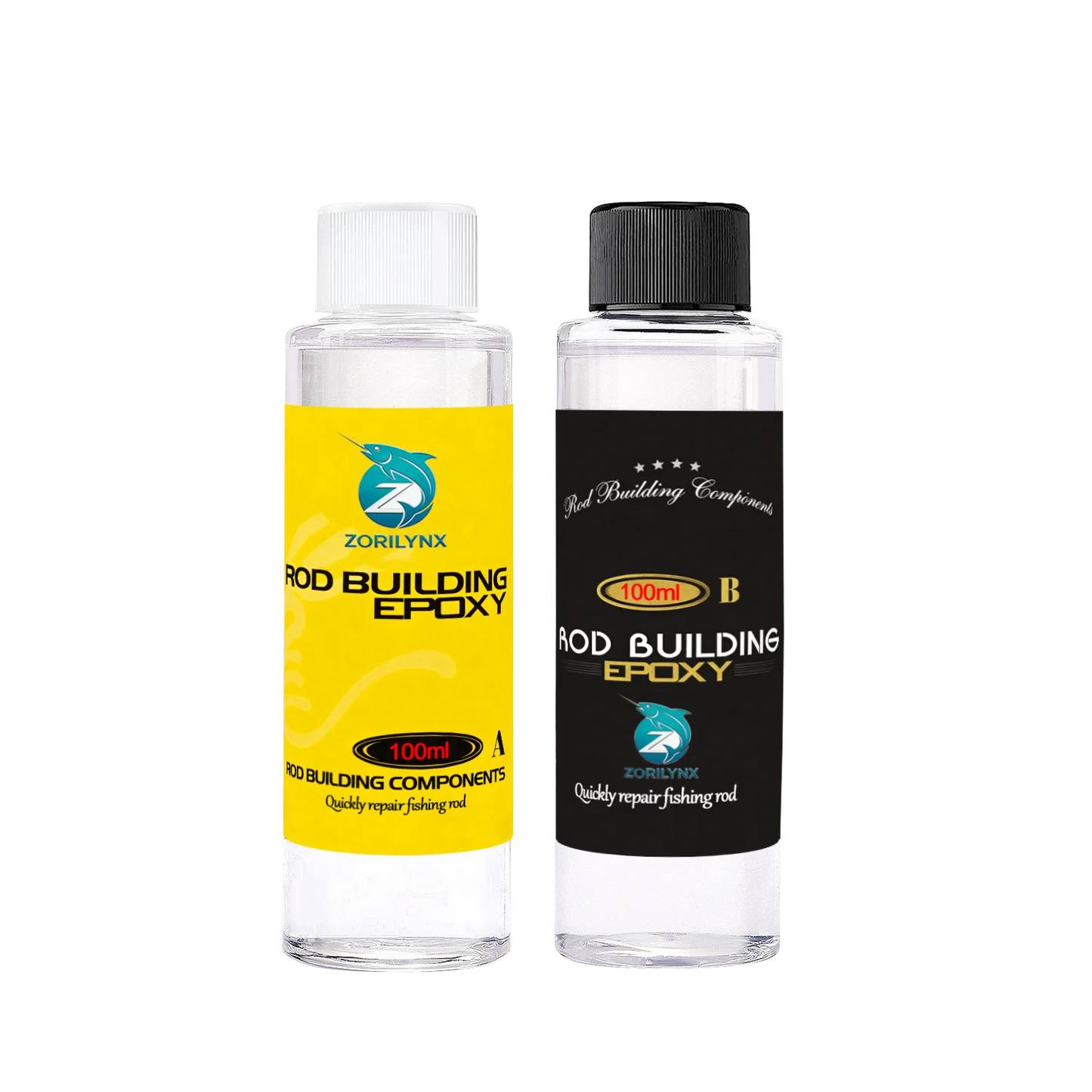 Rod Building Epoxy Set, A&B Glue for Fishing Pole Repair, Waterproof Adhesive for Guide Eye Binding Tool ZORILYNX