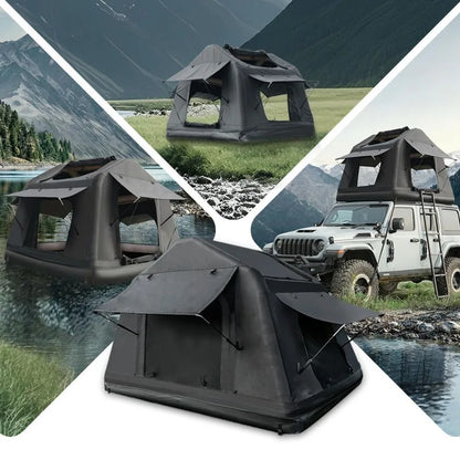 Offroad Foldable 2-3 People Amphibious Inflatable Car Roof Top Tent for camping Outdoor Glamping on SUV, Truck, Universal Auto;