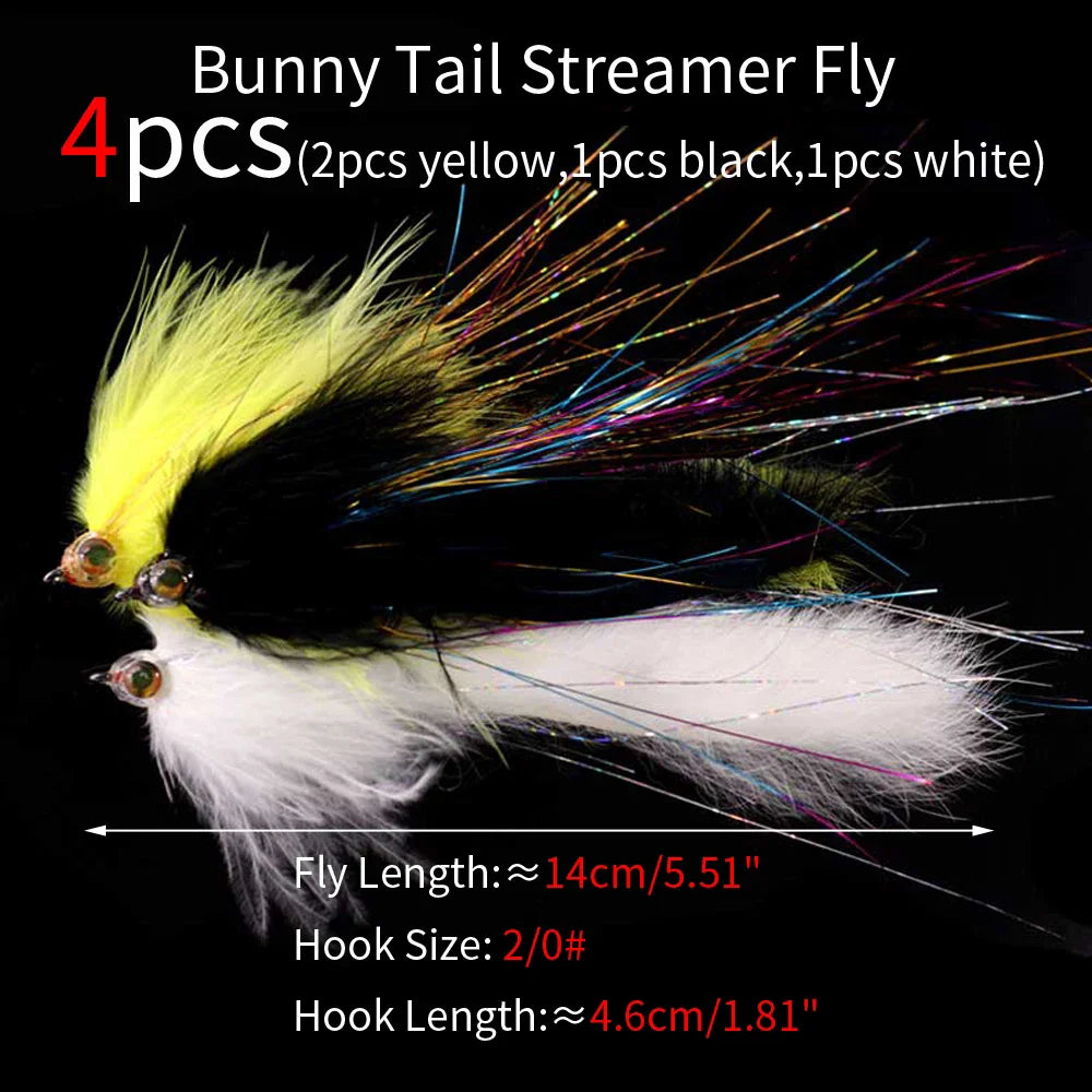 10PCS/Box Fly Fishing Flies Kit for Trout Salmon Steelhead Pike Big Streamer Fly Set of Saltwater Fishing Lure Baits
