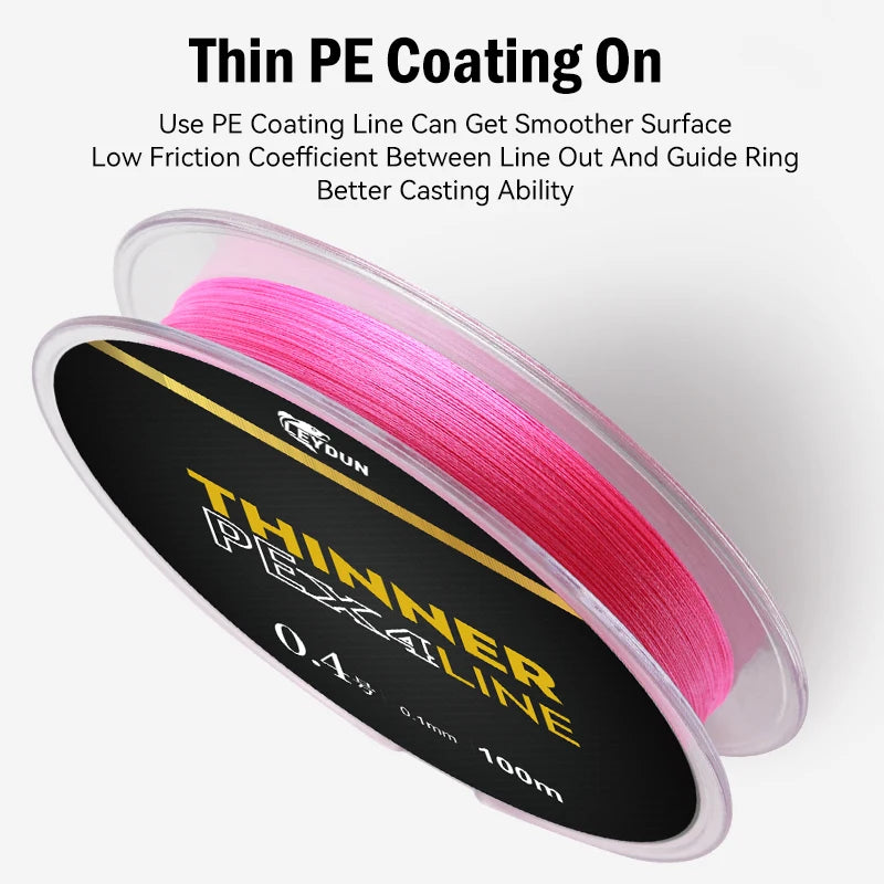 Leydun Micro THINNER Fishing Lines 100m 150m 4 Strands Braided PE Japan Monofilament Fishing Line Set Carp Fly Fishing Wire
