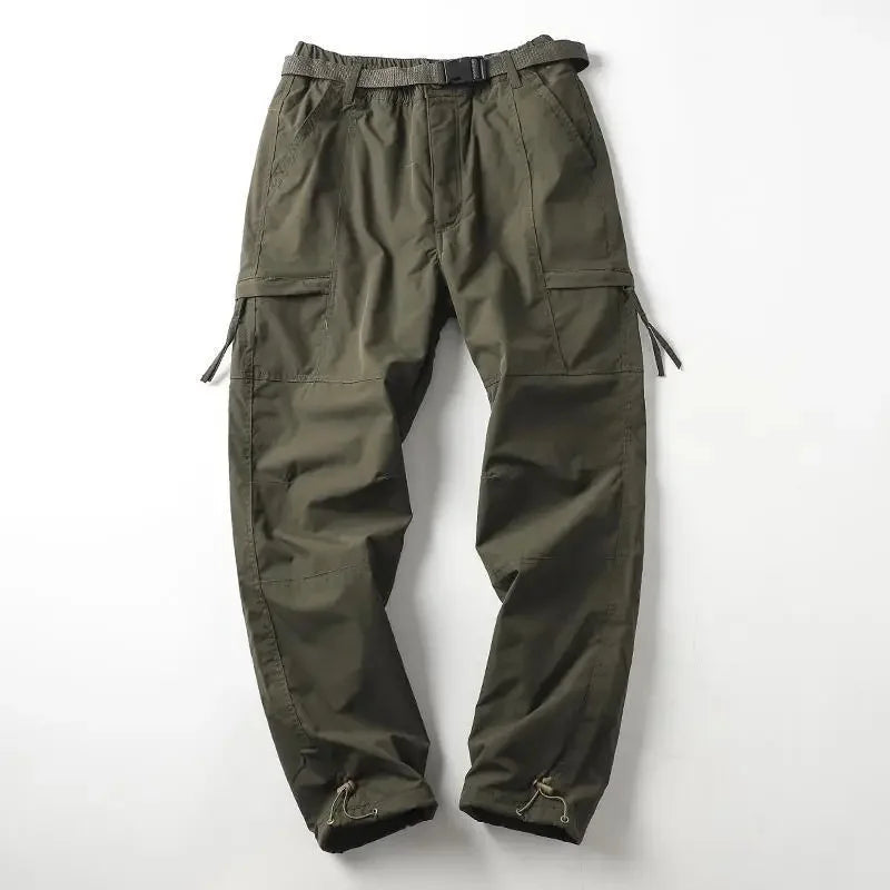 Outdoor Hiking Pants Men's Thickened Fleece Windproof Waterproof Soft Shell Straight Leg Workwear Trousers Cold Resistant Warm