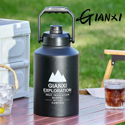 GIANXI Outdoor Ice Bucket Thermos Kettle Thermos Cup Ice Cube Thermos Large Capacity Camping Stall Stainless Steel Kettle