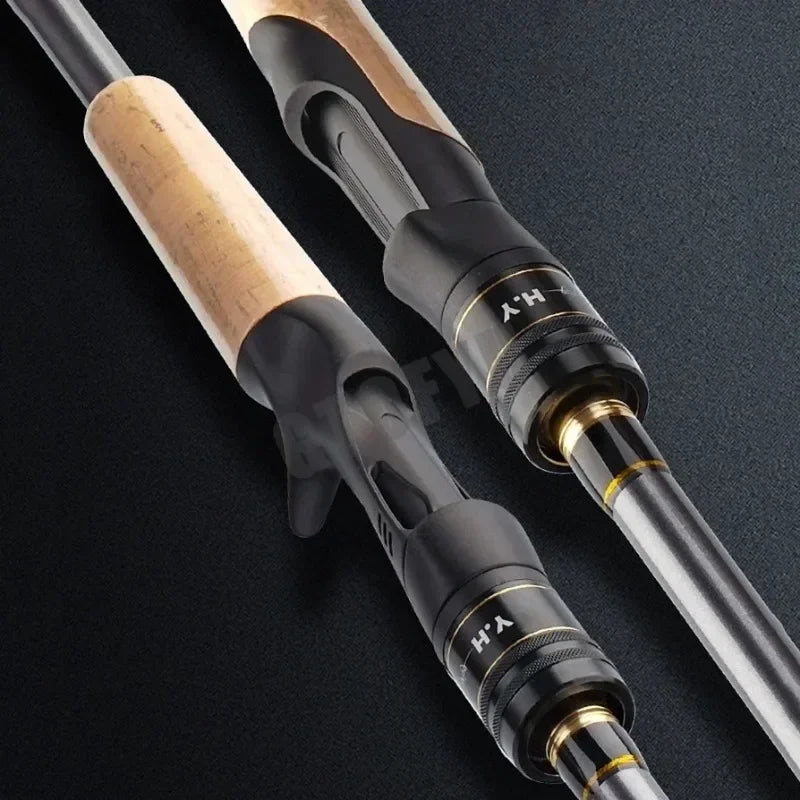 1.98m 2.1m Lure Rod Travel Fishing Rod 4 Section 100% Hight Carbon 4-25g Power Spinning Casting Rod Ultra-Short Portable
