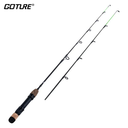 Goture new Portable  Winter Ice Fishing Rods 2 tips Spinning Rod Carbon Fiber Ice pole Ultra-light Carp Fishing Rod