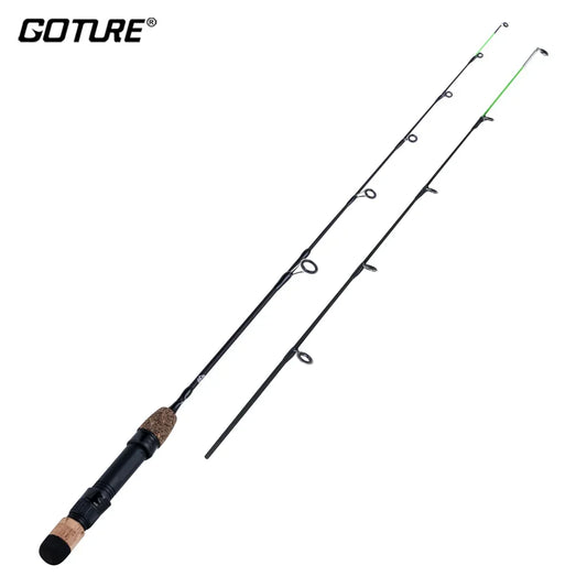 Goture new Portable  Winter Ice Fishing Rods 2 tips Spinning Rod Carbon Fiber Ice pole Ultra-light Carp Fishing Rod