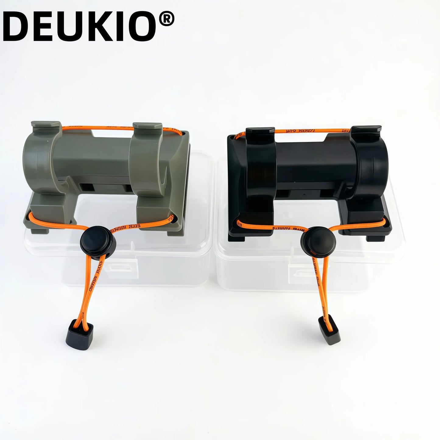 DEUKIO Outdoor Belt Clip Rod Holder Hands-Free Slide Lock System with 360° Rotation for Fly Fishing and Spinning Rods