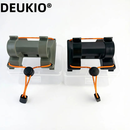 DEUKIO Outdoor Belt Clip Rod Holder Hands-Free Slide Lock System with 360° Rotation for Fly Fishing and Spinning Rods