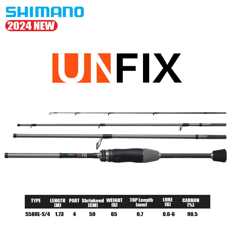 SHIMANO 2024 UNFIX 4/5 pieces Spinning/Casting Rod SPIRAL CI4+ HIGH RESPONSE SOLID Portable Travelling Carbon Fishing Rod
