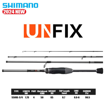 SHIMANO 2024 UNFIX 4/5 pieces Spinning/Casting Rod SPIRAL CI4+ HIGH RESPONSE SOLID Portable Travelling Carbon Fishing Rod