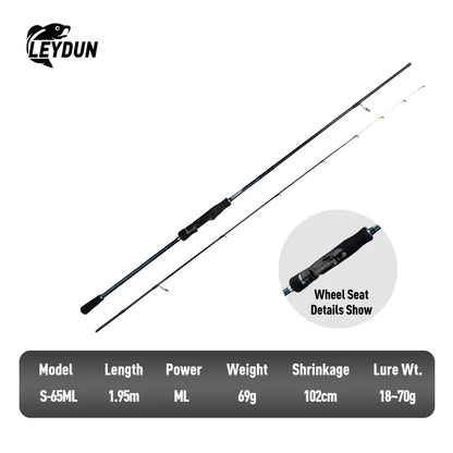 LEYDUN SHARKRY  Boat Tip Run Rod Pattern Squid Fishing Rod ML Soild Tip Ultra Light Carbon Reel seat FUJI Guide Spinning Rods