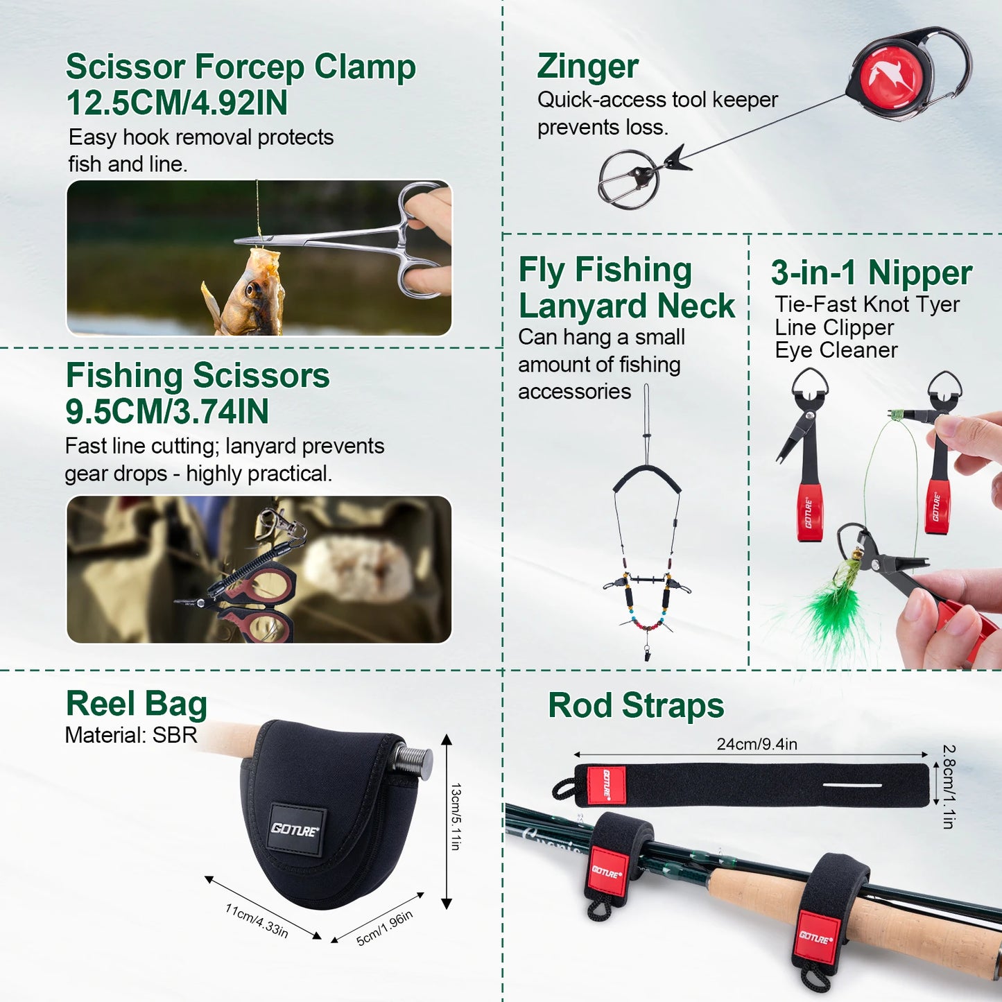 Goture Fly Fishing Rod and Reel Combo with Fly Rod & Gear Case, 9FT 4-Piece Fly Rod, Pre-Spooled Reel, Fly Line, Flies, Tool