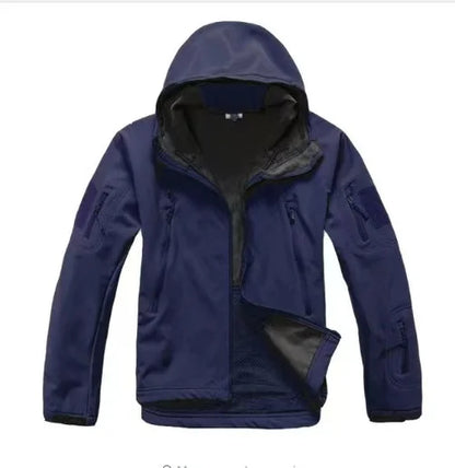 Men's Winter Autumn Warm Softshell Fleece Hood Cargo Jackets Camping Hiking Climbing Hunting Fishing Outdoor Windproof M-5XL