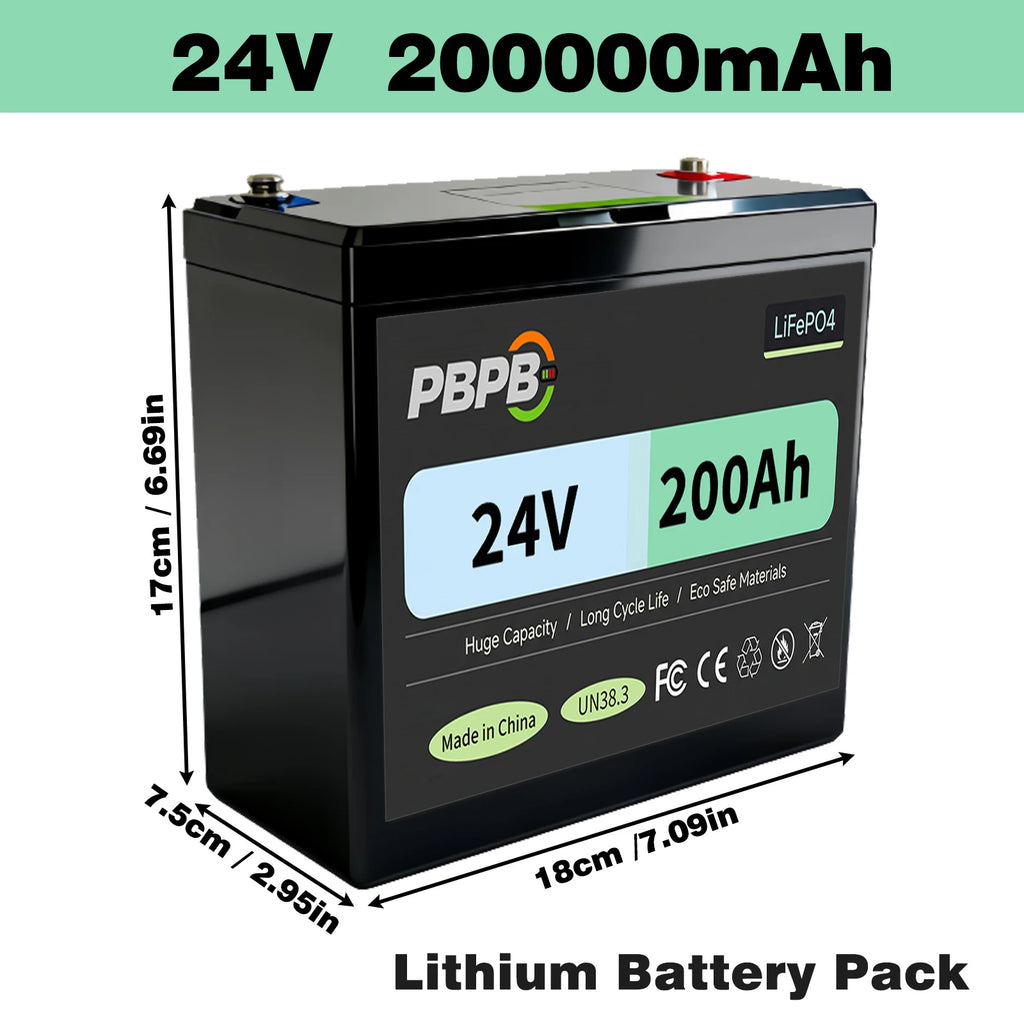 LiFePO4 24V 200AH Lithium Iron Phosphate Battery Energy Storage System for RV Off-Grid Solar Power Generation