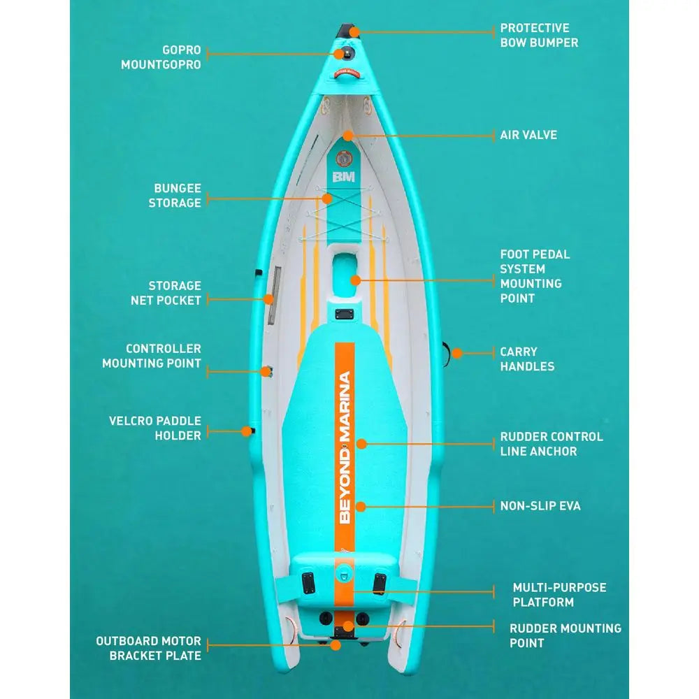 126 Inflatable Kayak with Motor Bracket, 1 Person Blow  Fishing Boat, Includes Wheeled Backpack, 3 Rod Holders amp Inflatable