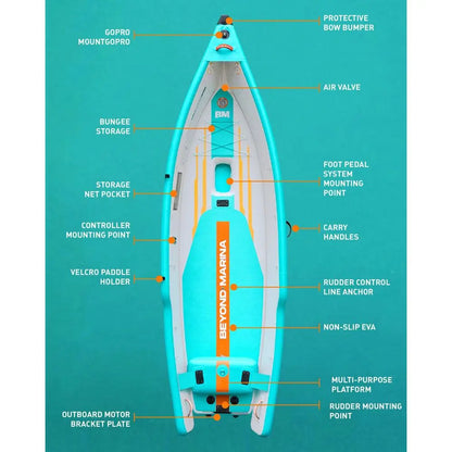 126 Inflatable Kayak with Motor Bracket, 1 Person Blow  Fishing Boat, Includes Wheeled Backpack, 3 Rod Holders amp Inflatable