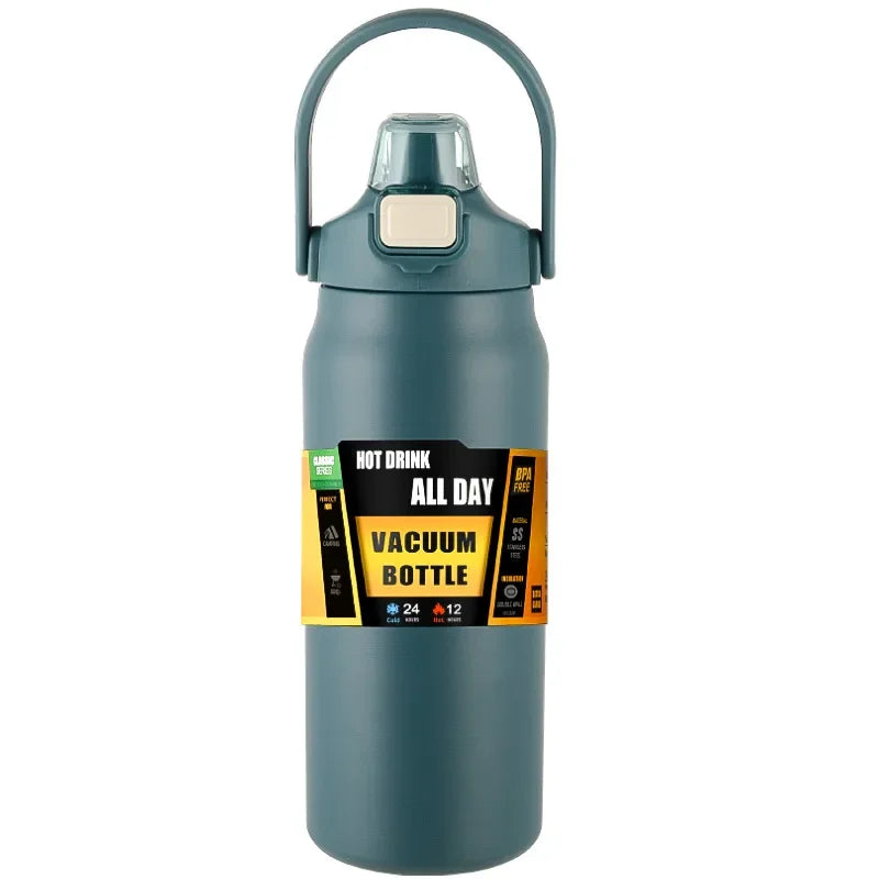 Outdoor Thermos Portable 304 Stainless Steel Thermal Mug Tumbler Vacuum Flasks Cold and Hot Sports Water Bottle with Straw