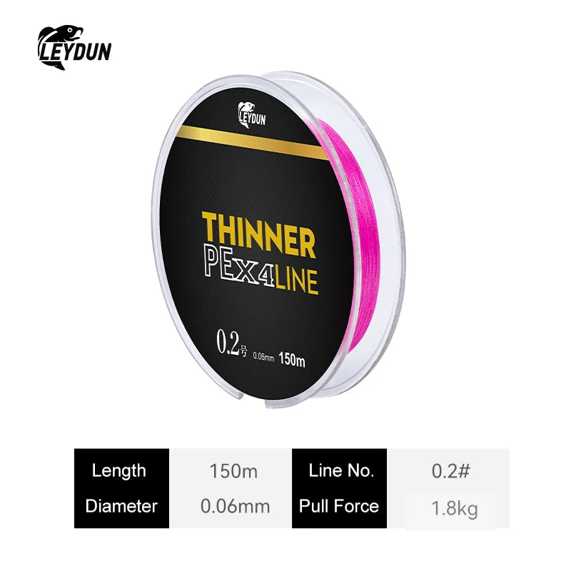 Leydun Micro THINNER Fishing Lines 100m 150m 4 Strands Braided PE Japan Monofilament Fishing Line Set Carp Fly Fishing Wire