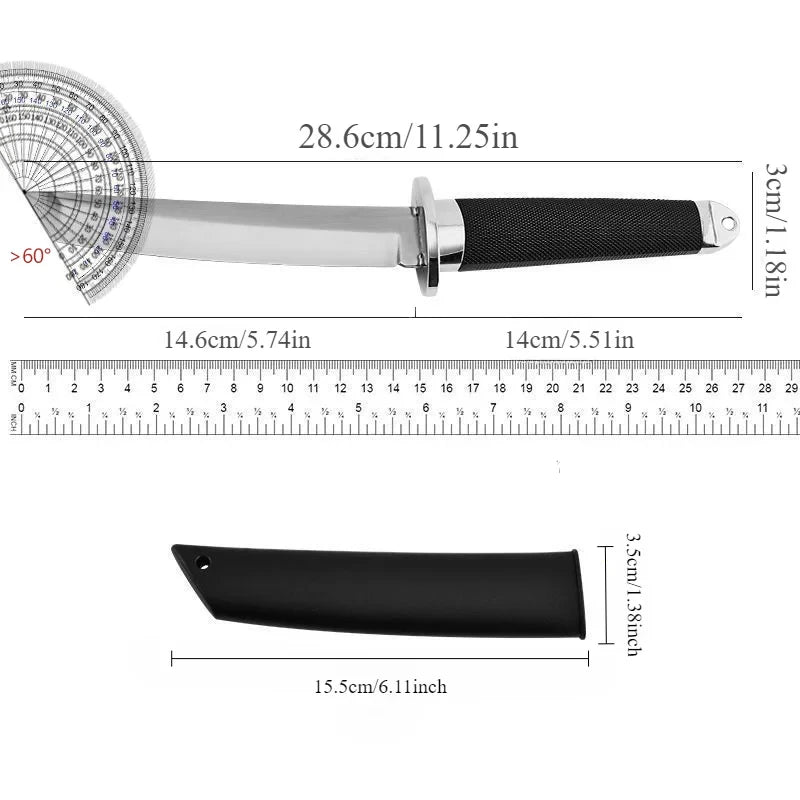 Portable  Straight Knife, Wilderness Survival One-piece Keel Knife, Handle Meat Knife, Sharp Fruit Cutting Knife
