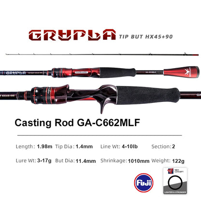 PURELURE GRUPLA Spinning Casting Rod High Carbon Universal Long Throwing Fishing Rod in FUJI Accessories Fast