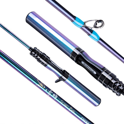 UL Ultra-light Carbon Fiber Lure Fishing Rod Tool for Bass Carp Trout,Spinning / Casting Rod,Solid Tip Small Bait Fishing Pole