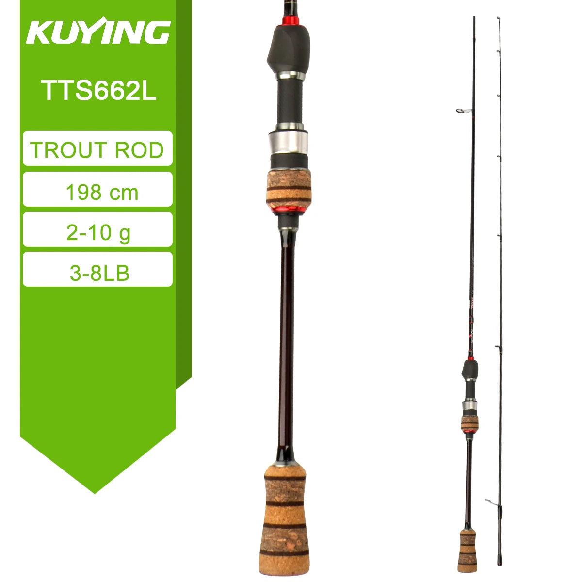 KUYING TETON Stream Trout 1-3lb 2-4lb 3-8lb Fishing Rod Lure Cane Spinning Baitcasting FUJI Carbon UL L SUL Ultralight