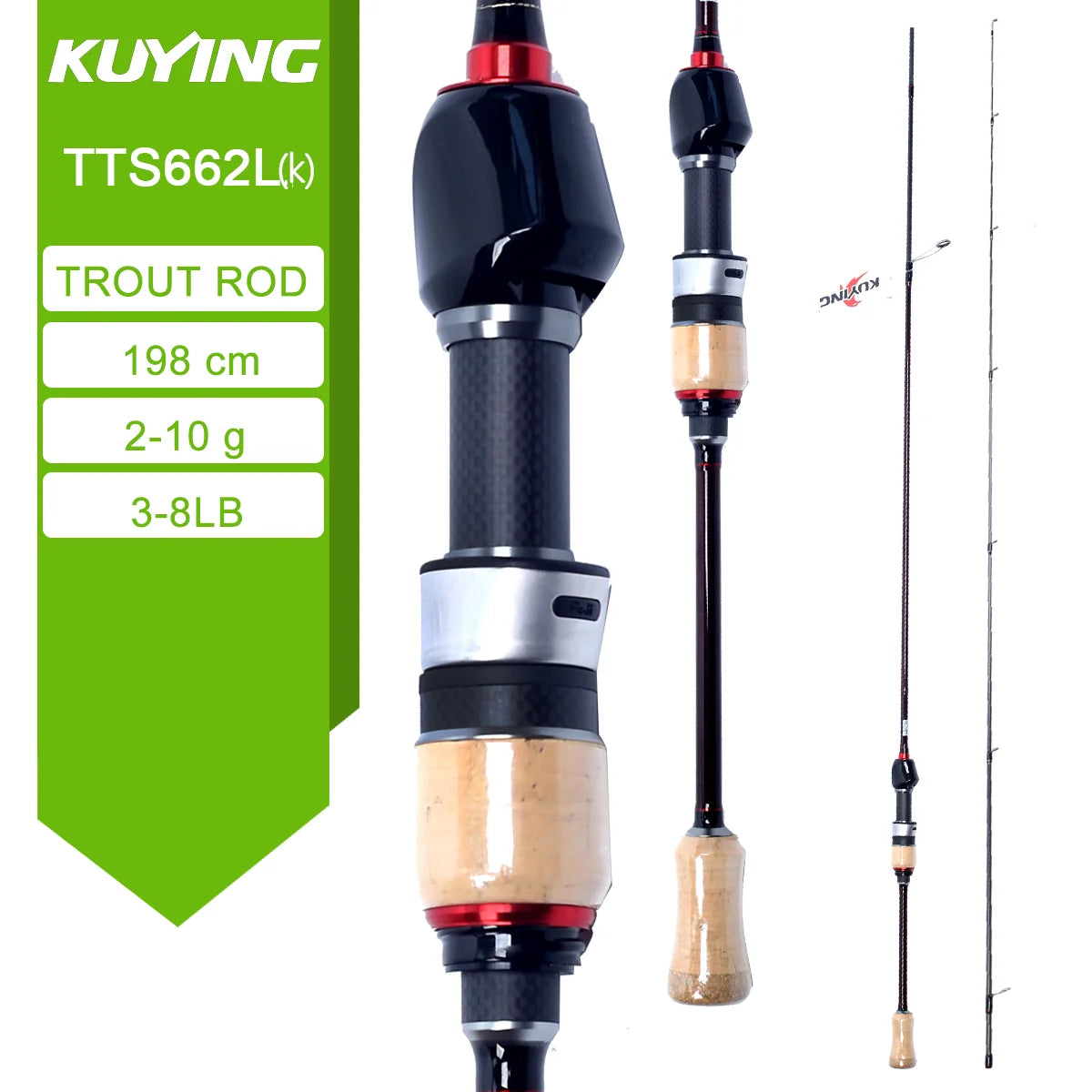 KUYING TETON Stream Trout 1-3lb 2-4lb 3-8lb Fishing Rod Lure Cane Spinning Baitcasting FUJI Carbon UL L SUL Ultralight