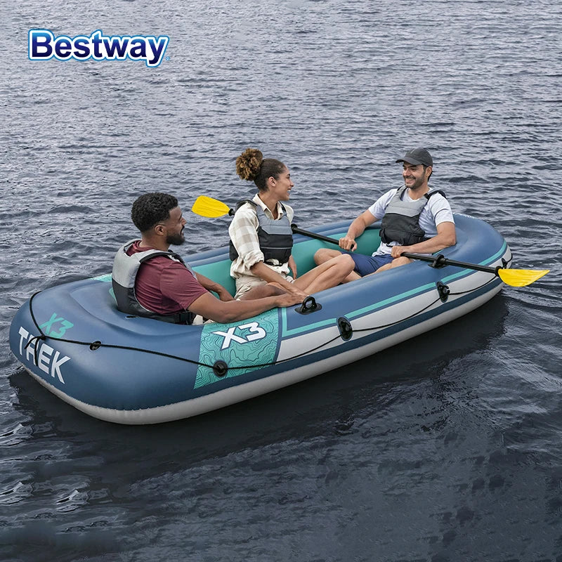 Bestway 61153/61154 2-3 Person Inflatable Kayak - Durable PVC Material, Large Adventure Boat, Kit Forma