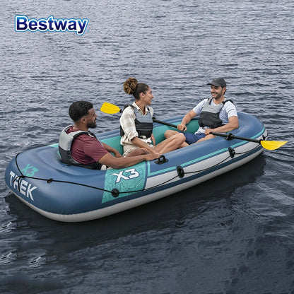 Bestway 61153/61154 2-3 Person Inflatable Kayak - Durable PVC Material, Large Adventure Boat, Kit Forma