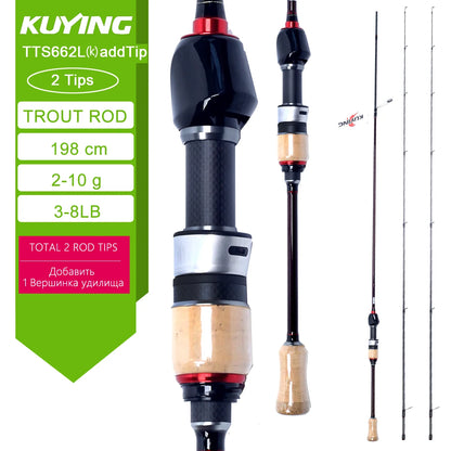 KUYING TETON Stream Trout 1-3lb 2-4lb 3-8lb Fishing Rod Lure Cane Spinning Baitcasting FUJI Carbon UL L SUL Ultralight