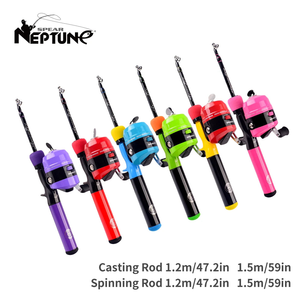 1.2m 1.5m Spinning Rod Carbon Fiber Ultralight Telescopic Casting Rod Kids Travel Mini Pole Fishing Reel Carp Fishing Tools