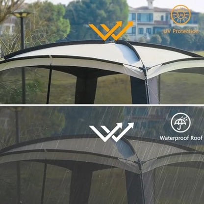 Screen House Room 11x11 Ft Mesh Net Tent Canopy Shelter Gazebo Easy Setup and Waterproof and Sunshade Suitable for Camping Trip
