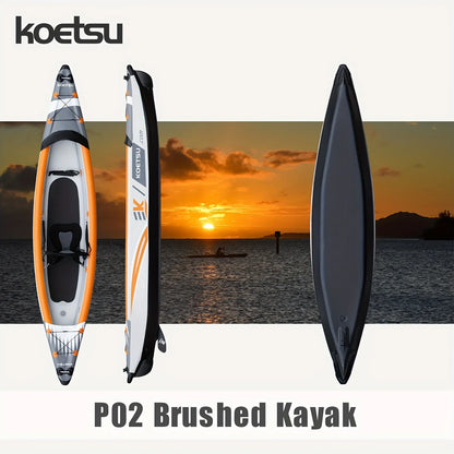 KOETSU P02 inflatable kayak single kayak PVC small boat, suitable for outdoor water activities, fishing, and kayaking