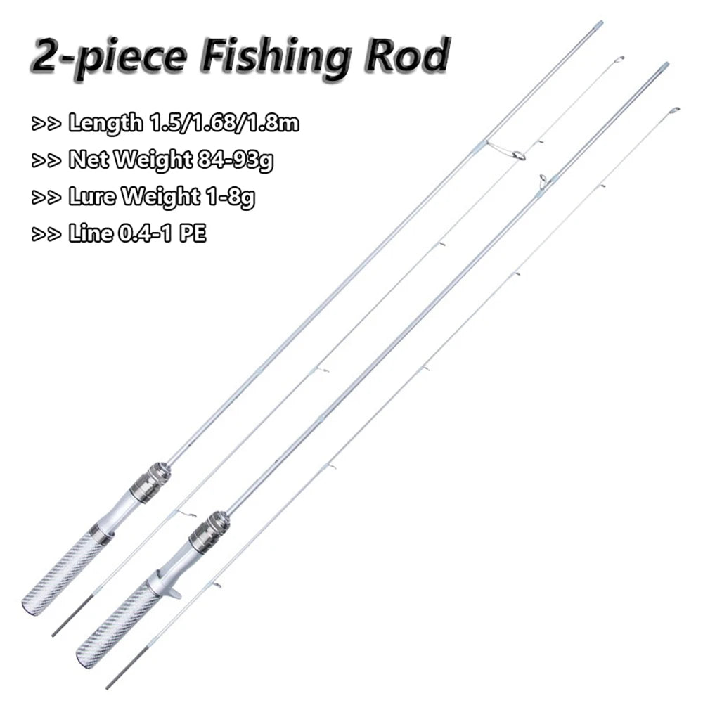 UL Ultra-light Lure Fishing Rod Tool for Carp Bass Trout,1.5m 1.68m 1.8m Carbon Fiber Spinning Casting Rod,Fishing Pole Tackle
