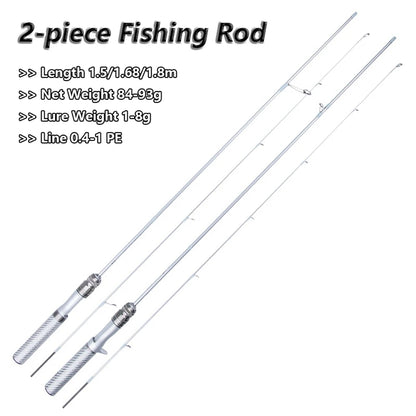 UL Ultra-light Lure Fishing Rod Tool for Carp Bass Trout,1.5m 1.68m 1.8m Carbon Fiber Spinning Casting Rod,Fishing Pole Tackle