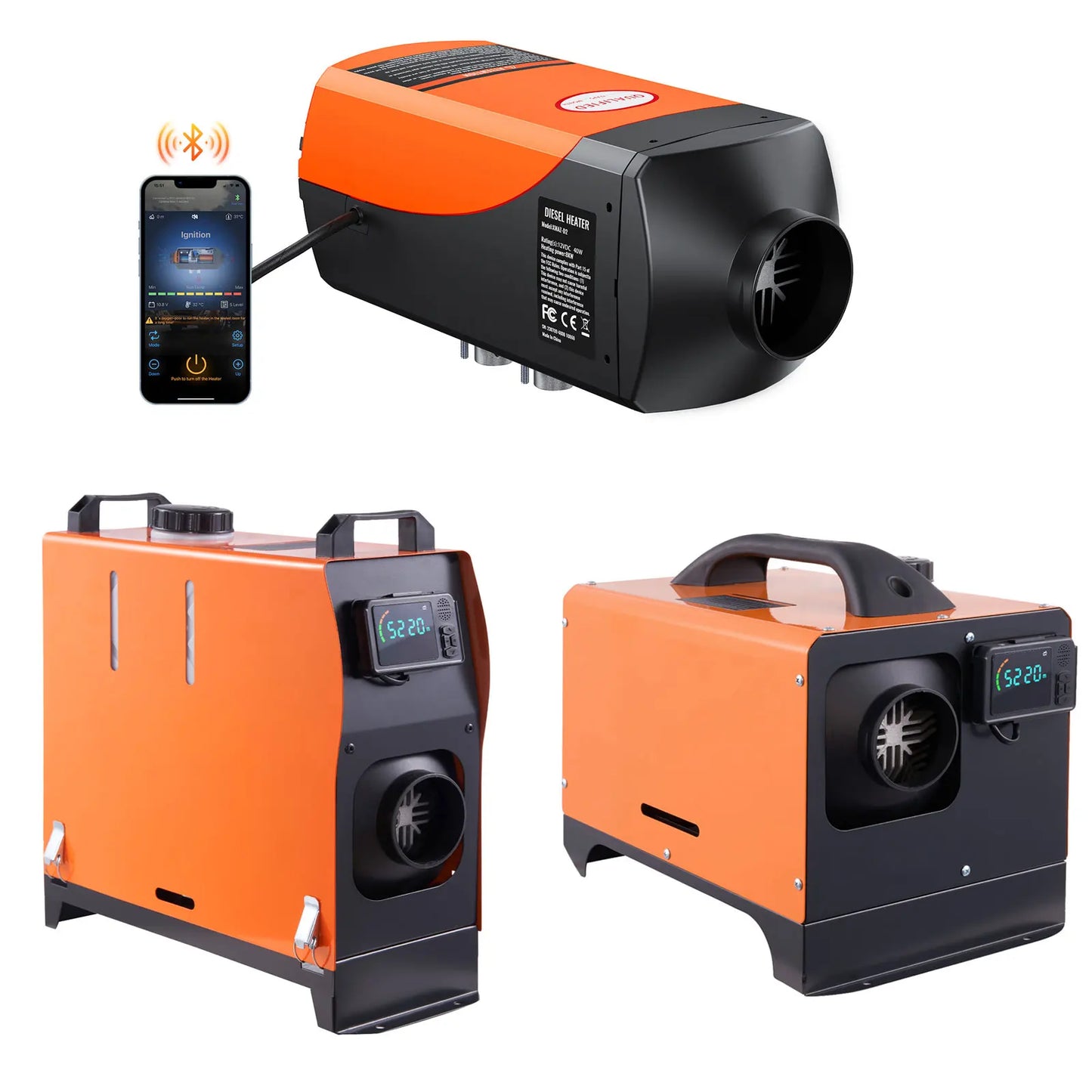 SucceBuy 8KW Diesel Air Heater Bluetooth All-on-one Diesel Heater with LCD Portable Parking Heater for Trailer Camper Van Boat