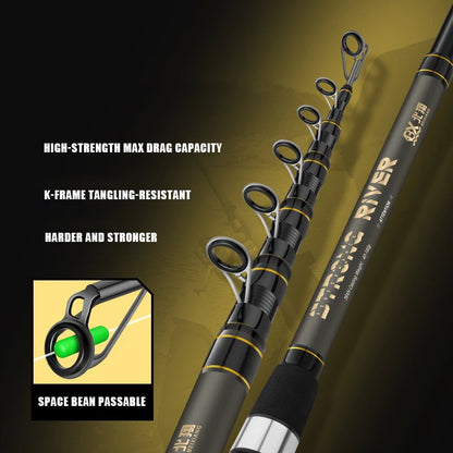 2.1-5.4M CARP Fishing Rod Sea Lake Carbon Fiber Distance Throwing Ocean Boat Fishing Spinning Rod Super Hard Telescopic Pole
