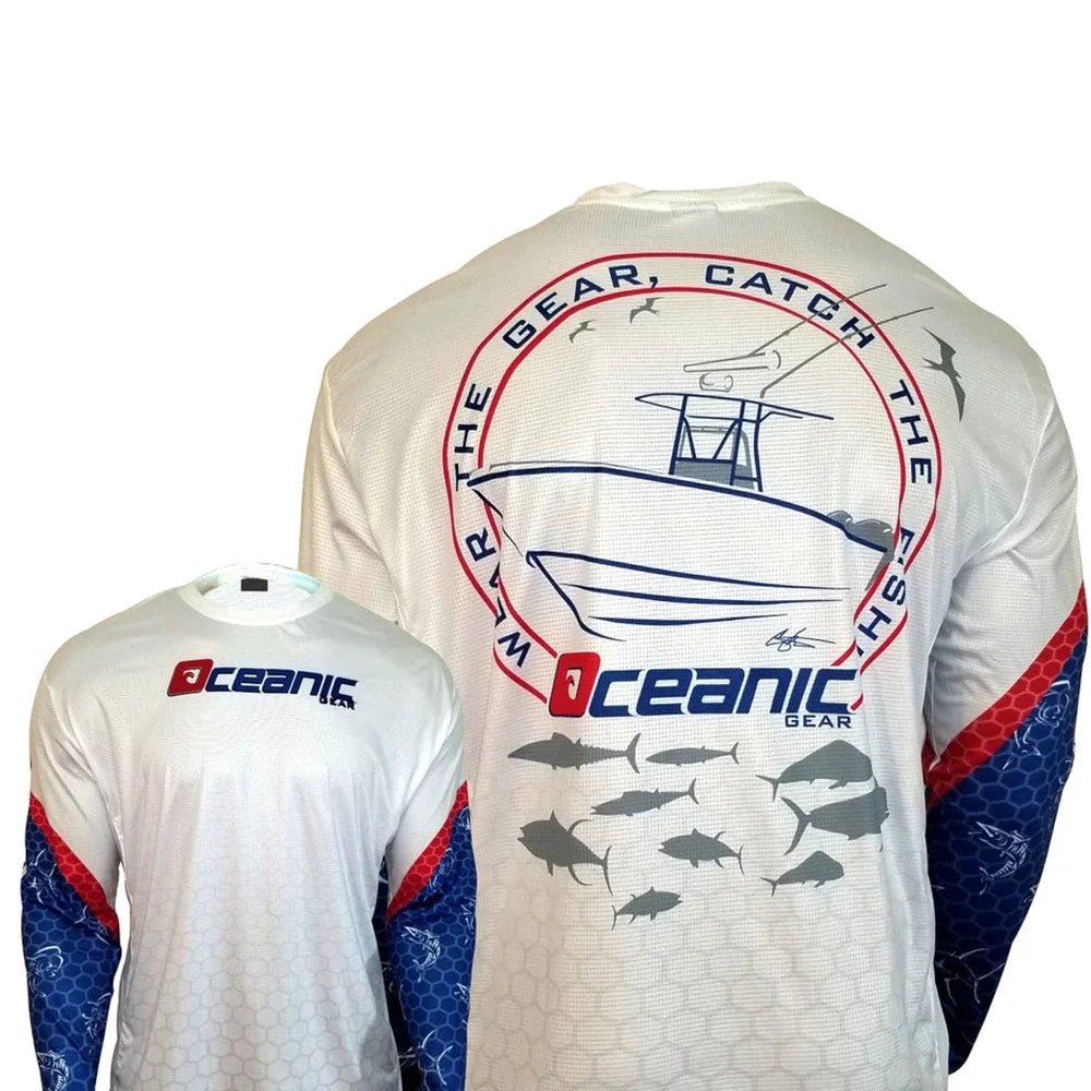 Fishing Tops Wear Sports Clothing Mens Crewneck Shirt Print Fishing Long Sleeve Uv Protection Shirt HOODY PRINT Camisa De Pesca