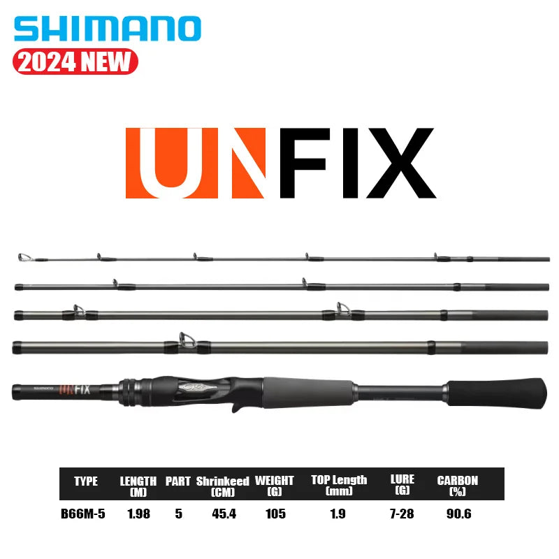 SHIMANO 2024 UNFIX 4/5 pieces Spinning/Casting Rod SPIRAL CI4+ HIGH RESPONSE SOLID Portable Travelling Carbon Fishing Rod