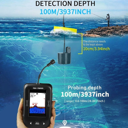 45 Degrees XF03 Fish Finders LCD Display Wire Design Portable Sonar Finders 100M Depth Depth Detection Sonar Fish Finder