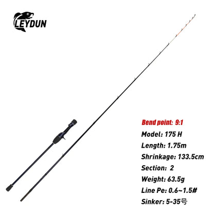 LEYDUN ZORO Light Fishing Rods 145M/H 58g/55g 175H 63g Tianium Tip Cuttlefish leydun  Casting Rod Squid Boat webfooted