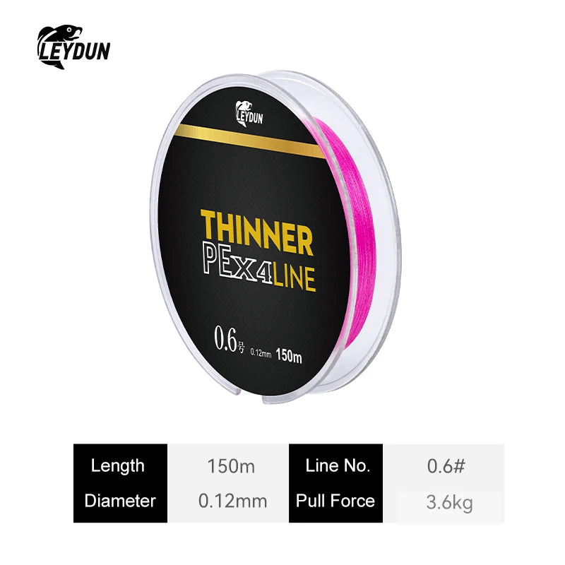 Leydun Micro THINNER Fishing Lines 100m 150m 4 Strands Braided PE Japan Monofilament Fishing Line Set Carp Fly Fishing Wire