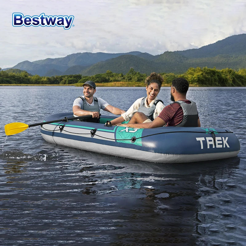 Bestway 61153/61154 2-3 Person Inflatable Kayak - Durable PVC Material, Large Adventure Boat, Kit Forma