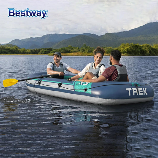 Bestway 61153/61154 2-3 Person Inflatable Kayak - Durable PVC Material, Large Adventure Boat, Kit Forma