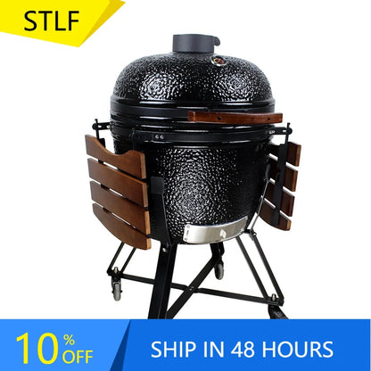 STLFHeying 26 Inch extra Large Ceramic Grill Outdoor Bbq Kamado Roast Chicken Pizza Meat Super-insulated Kmado