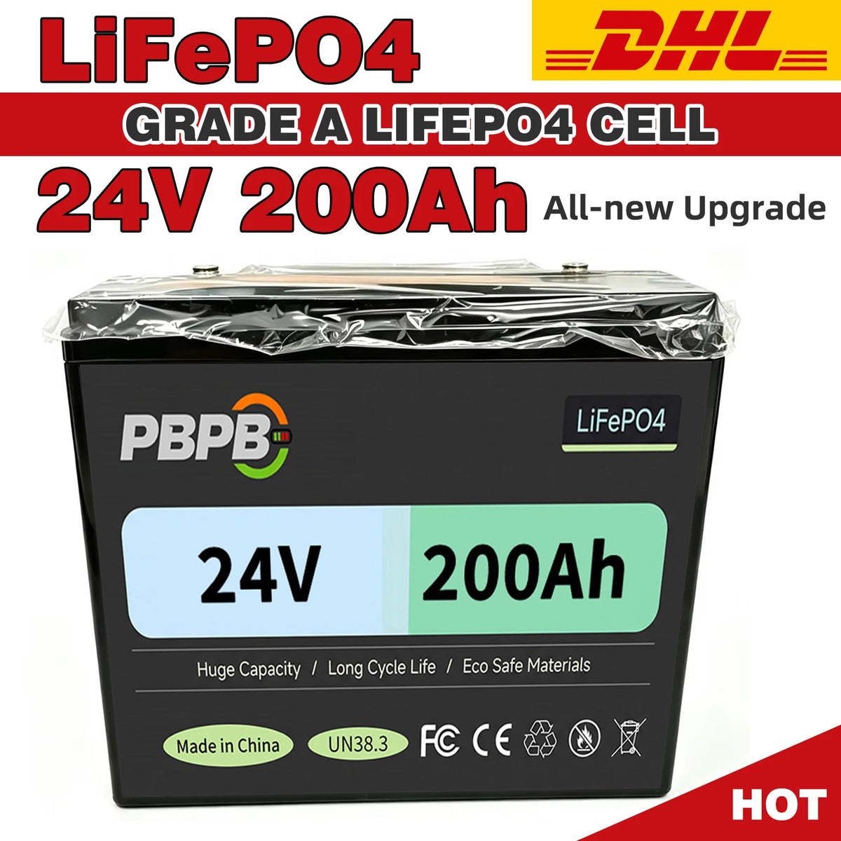 LiFePO4 24V 200AH Lithium Iron Phosphate Battery Energy Storage System for RV Off-Grid Solar Power Generation