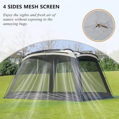 Screen House Room 11x11 Ft Mesh Net Tent Canopy Shelter Gazebo Easy Setup and Waterproof and Sunshade Suitable for Camping Trip