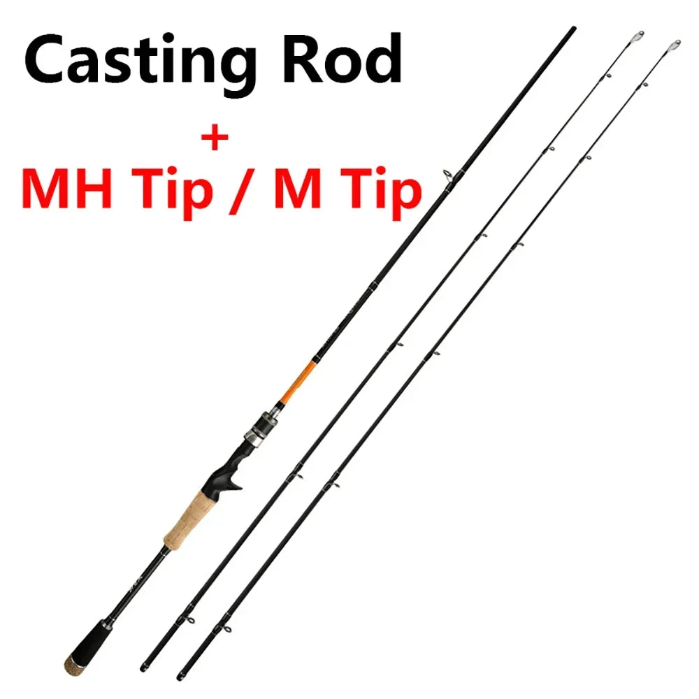 2 Pieces Fishing Rod Tips M / MH,Spinning / Casting Rod,Ultralight Carbon Fiber,1.8m 2.1m 2.4m,Trout / Carp,Baitcasting Lure Rod
