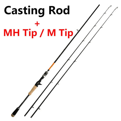 2 Pieces Fishing Rod Tips M / MH,Spinning / Casting Rod,Ultralight Carbon Fiber,1.8m 2.1m 2.4m,Trout / Carp,Baitcasting Lure Rod